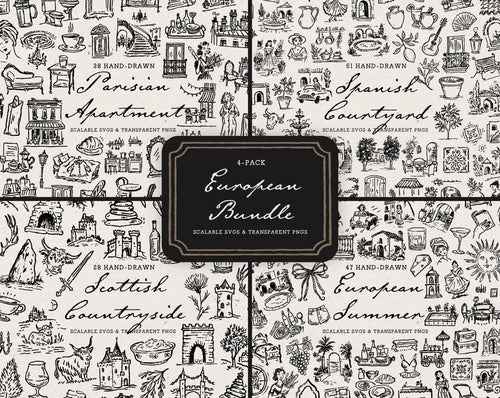 European 4-Pack Doodle Bundle
