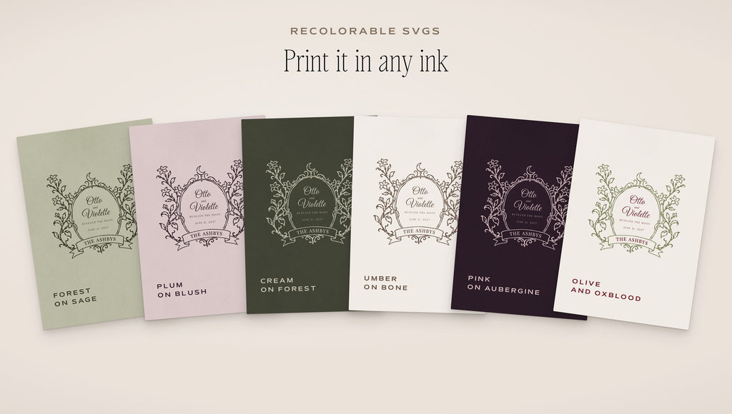 Wedding Crest & Logo Builder Kit, print it in any ink