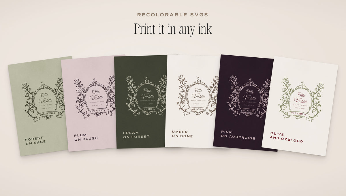 Wedding Crest & Logo Builder Kit, print it in any ink