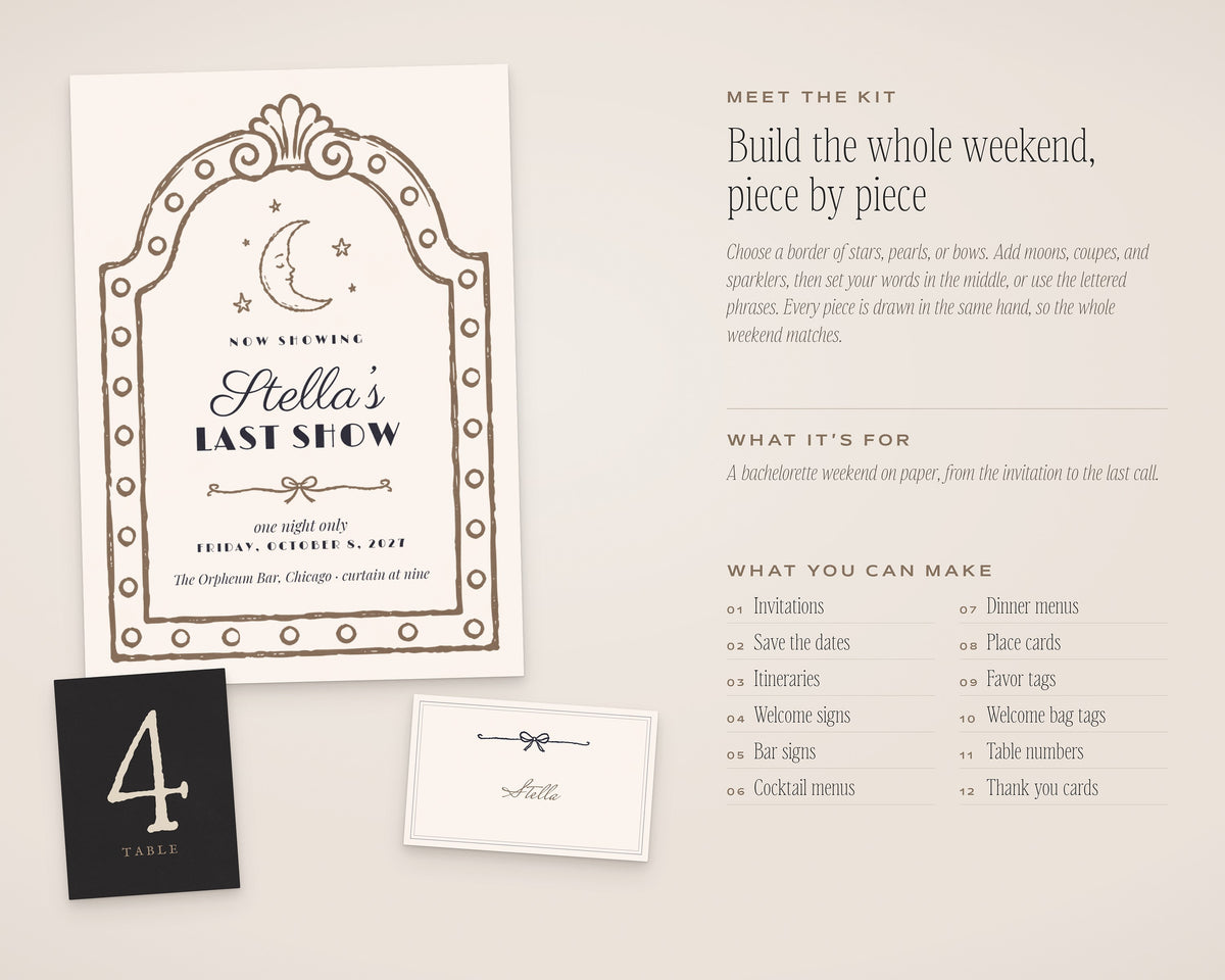 Bachelorette Invitation & Sign Builder Kit, introduction