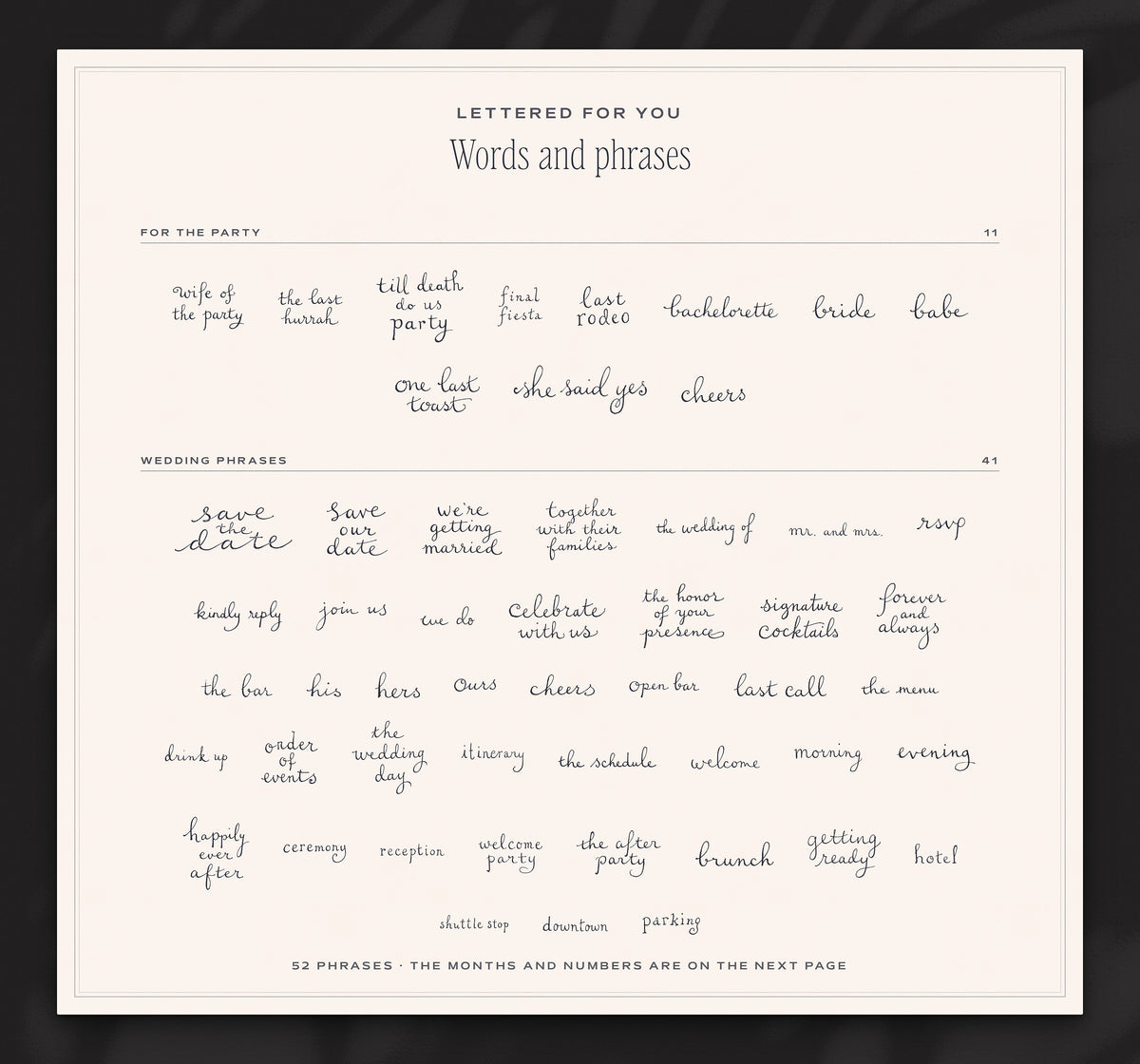 Bachelorette Invitation & Sign Builder Kit, words and phrases