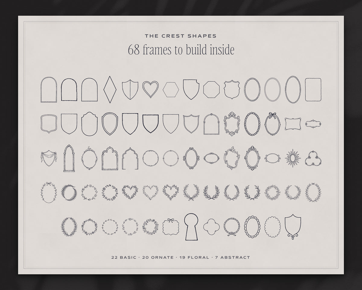 Bachelorette Crest & Logo Builder Kit, the shapes