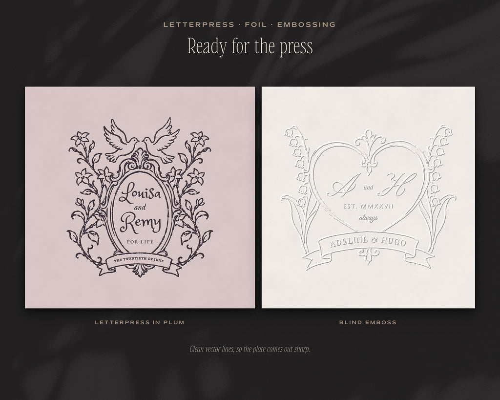 Wedding Crest & Logo Builder Kit, ready for the press