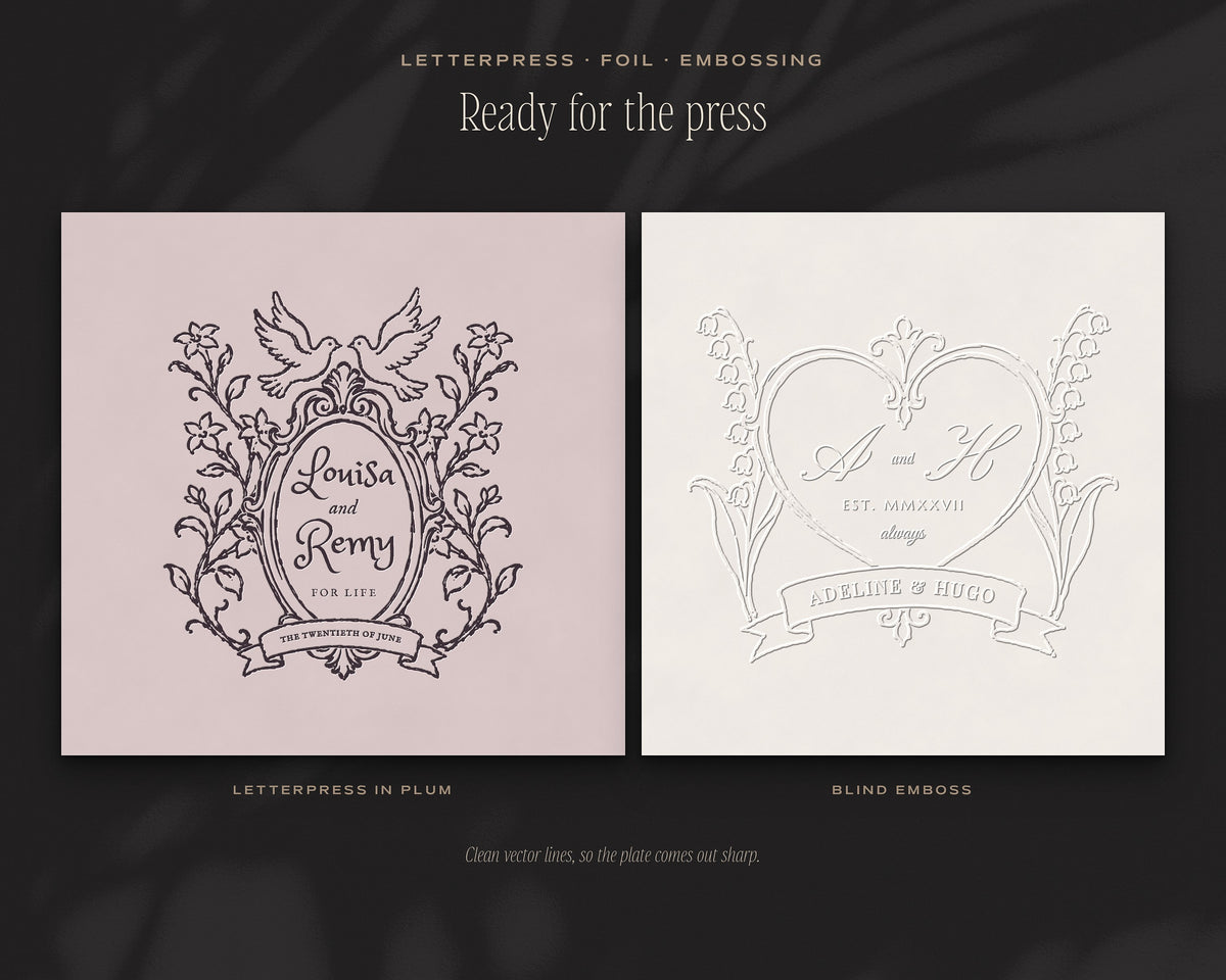 Wedding Crest & Logo Builder Kit, ready for the press