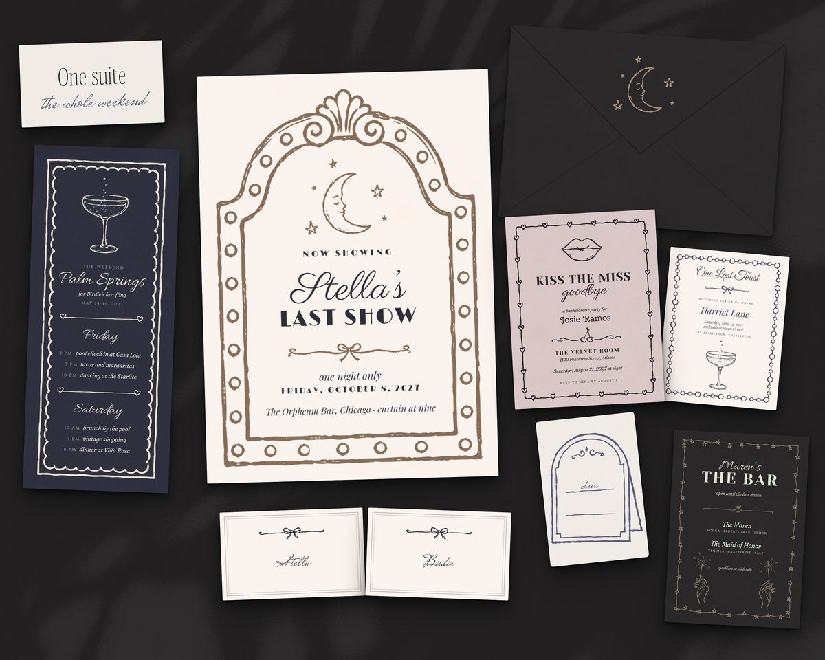 Bachelorette Invitation & Sign Builder Kit, the whole weekend
