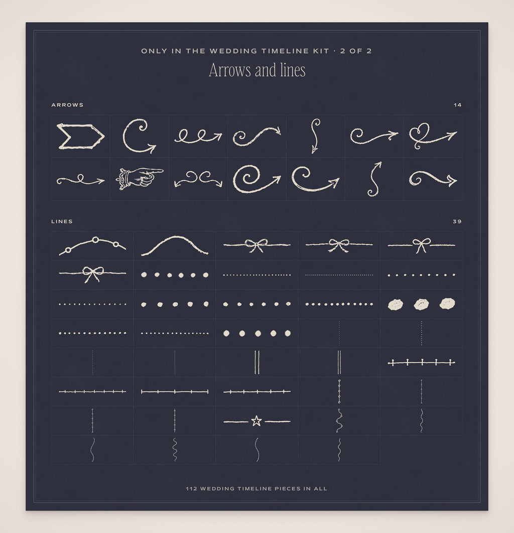 Wedding Timeline Builder Kit, timeline pieces 2