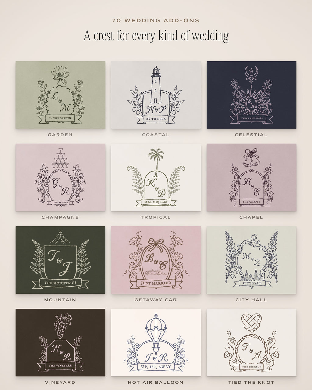 Wedding Crest & Logo Builder Kit, every kind of wedding