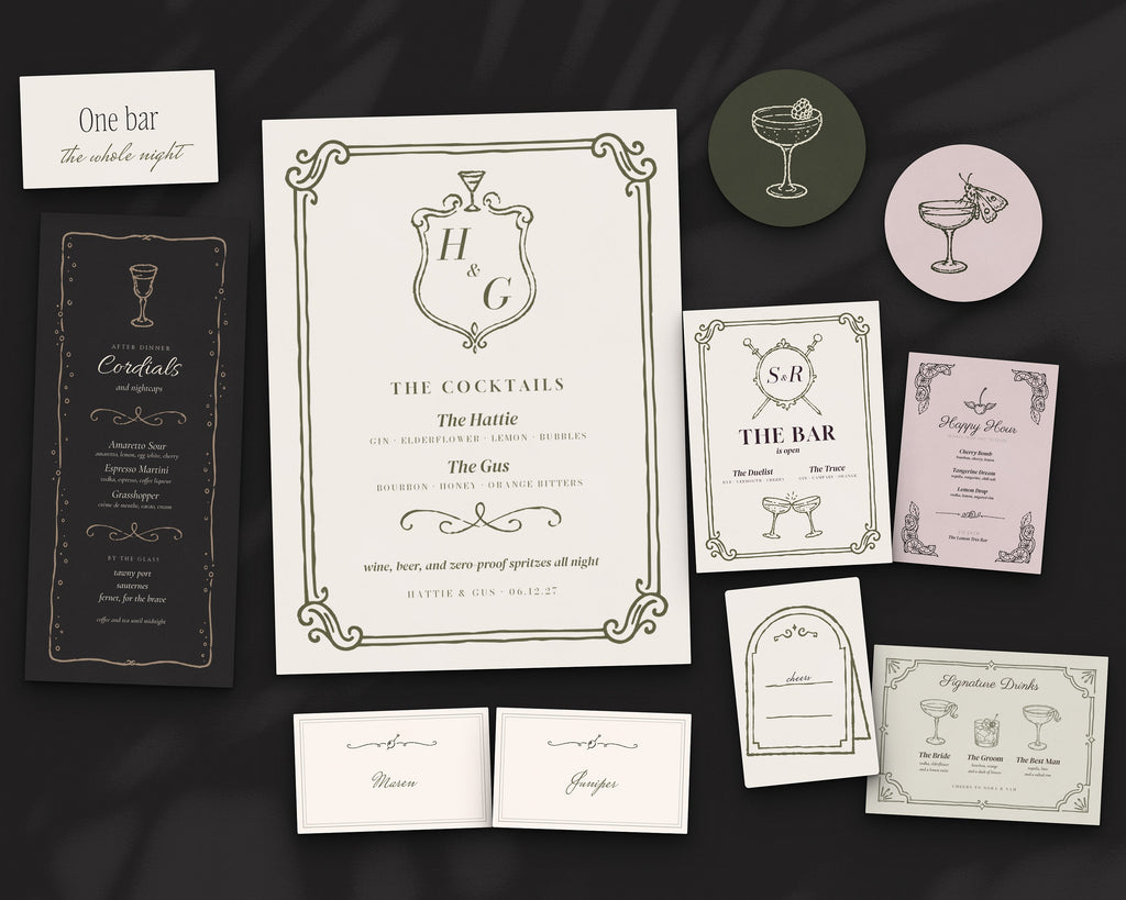 Cocktail Menu Builder Kit, the whole night