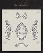 Wedding Crest & Logo Builder Kit, five pieces, one crest