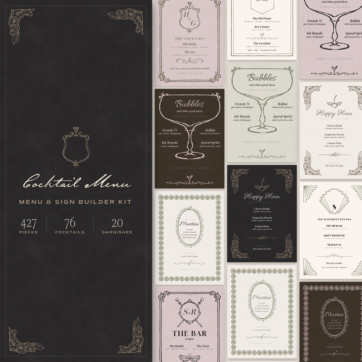 Cocktail Menu Builder Kit, cover