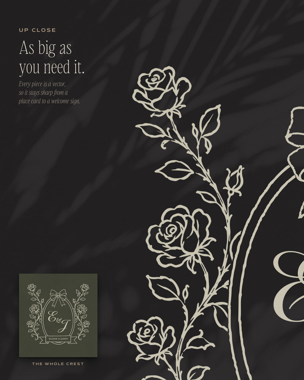 Wedding Crest & Logo Builder Kit, up close