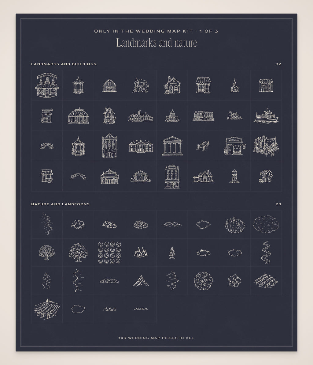 Wedding Map Builder Kit, map pieces 1