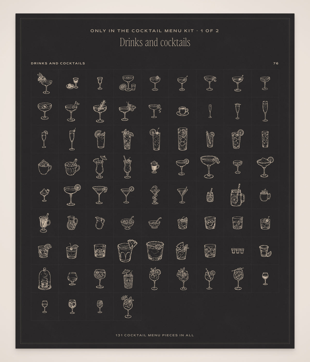 Cocktail Menu Builder Kit, drinks and cocktails