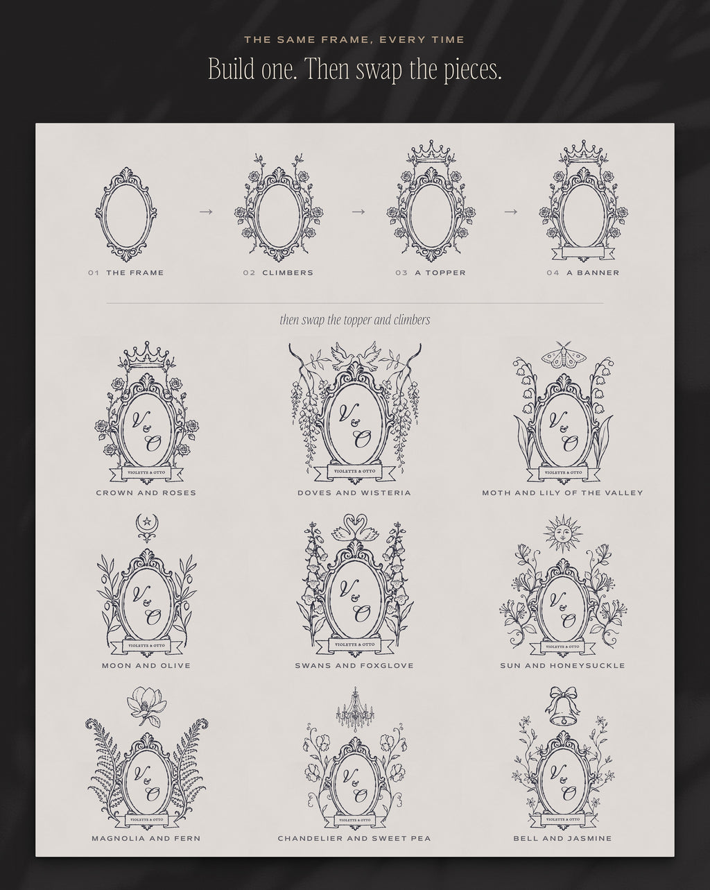 Wedding Crest & Logo Builder Kit, build one then swap