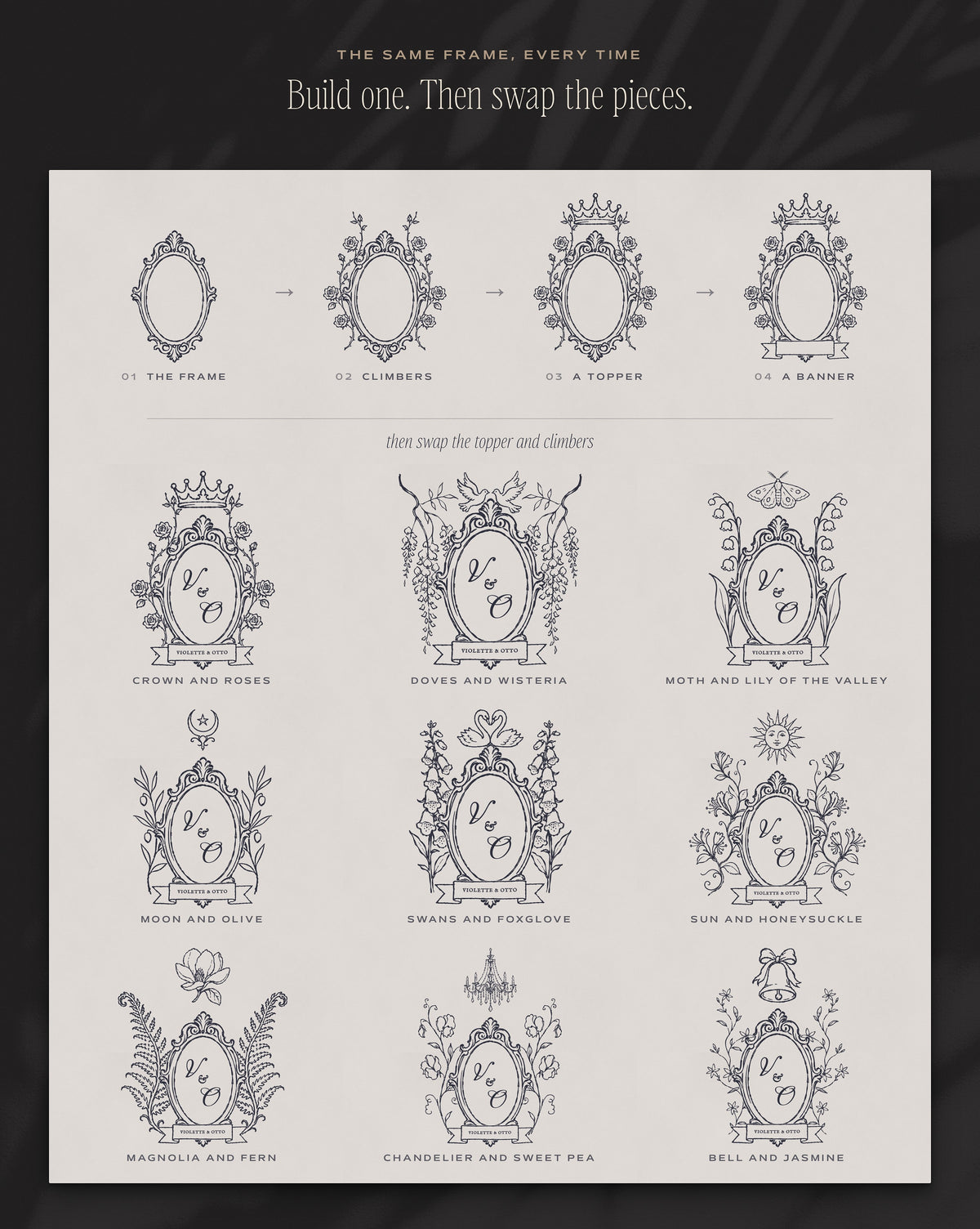 Wedding Crest & Logo Builder Kit, build one then swap