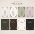 Cocktail Menu Builder Kit, any party palette