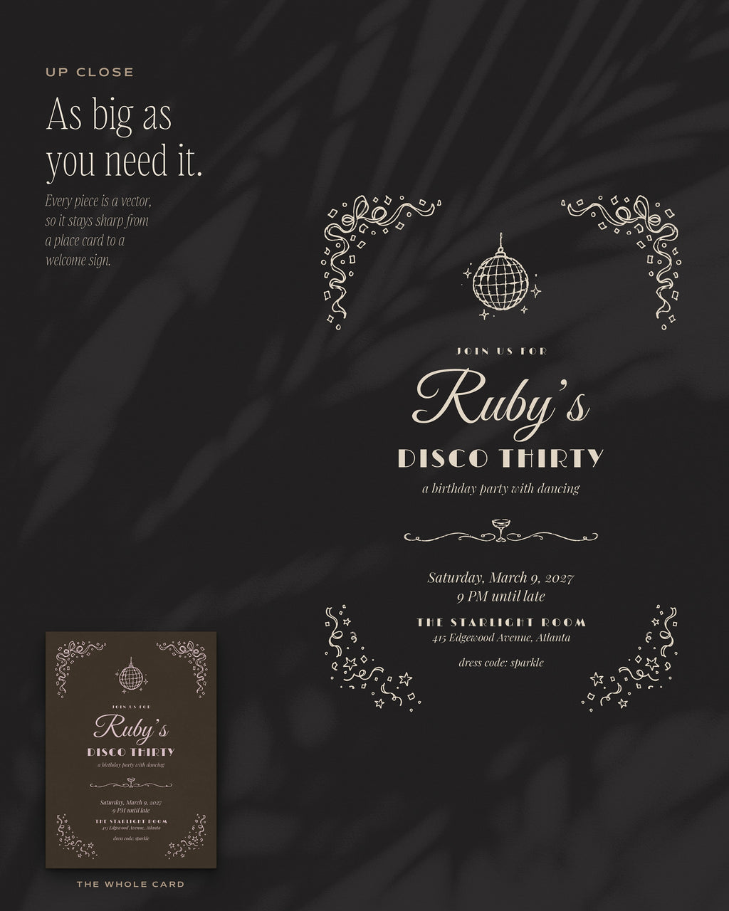 Birthday Invitation & Sign Builder Kit, up close