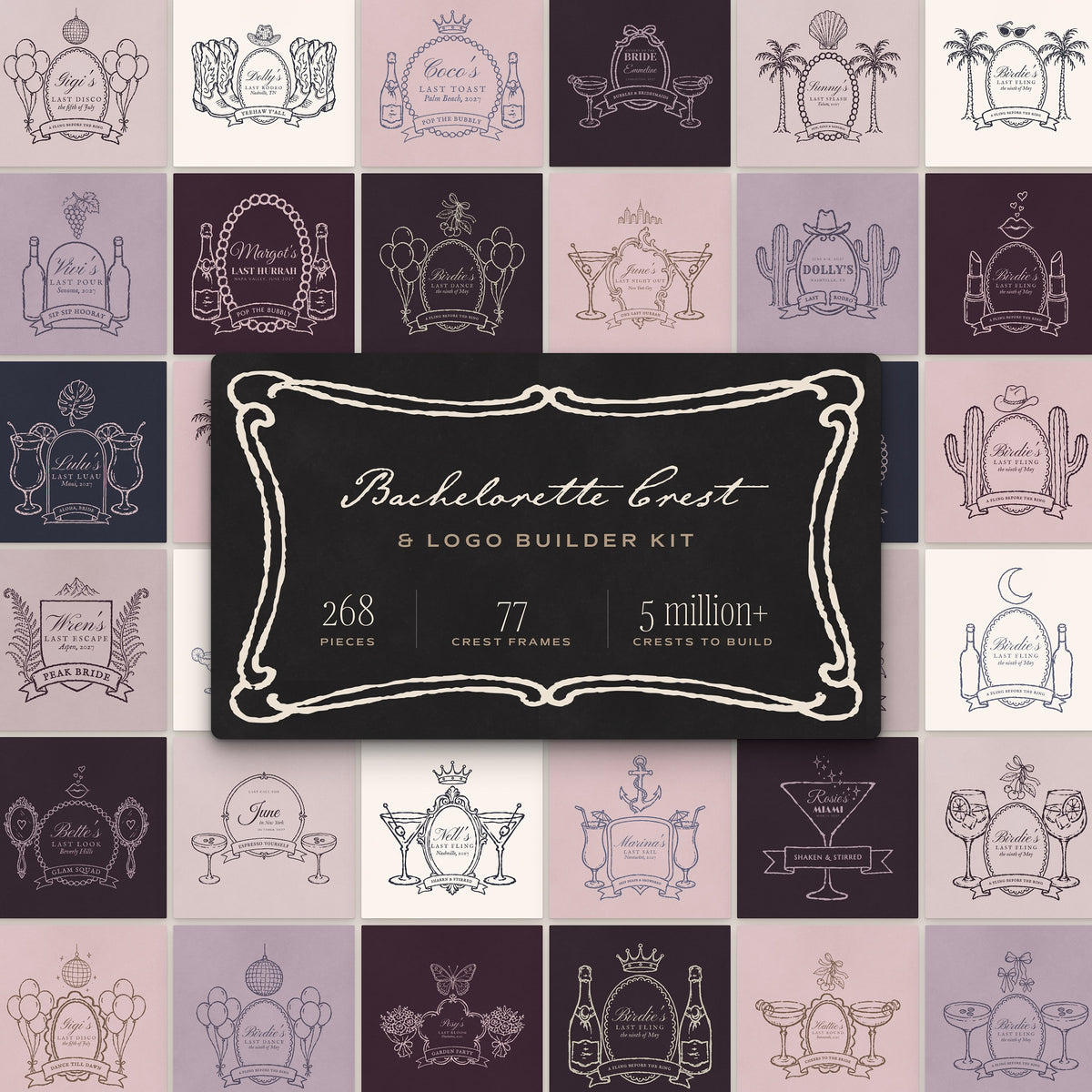 Bachelorette Crest & Logo Builder Kit, cover