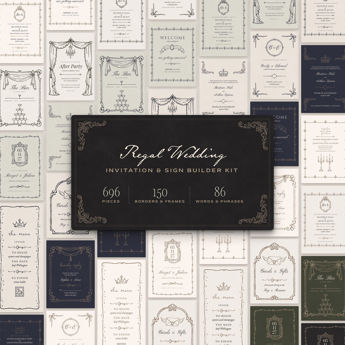 Regal Wedding Invitation & Sign Builder Kit, cover