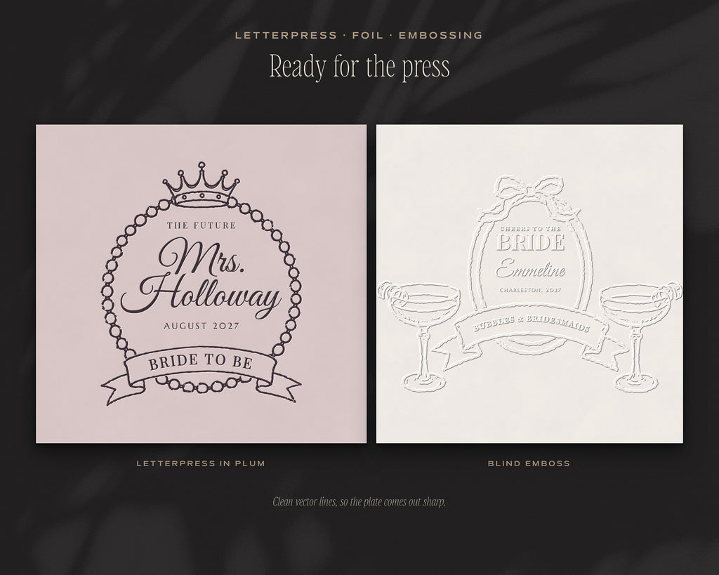 Bachelorette Crest & Logo Builder Kit, ready for the press