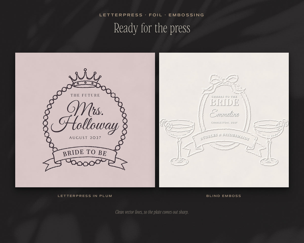 Bachelorette Crest & Logo Builder Kit, ready for the press