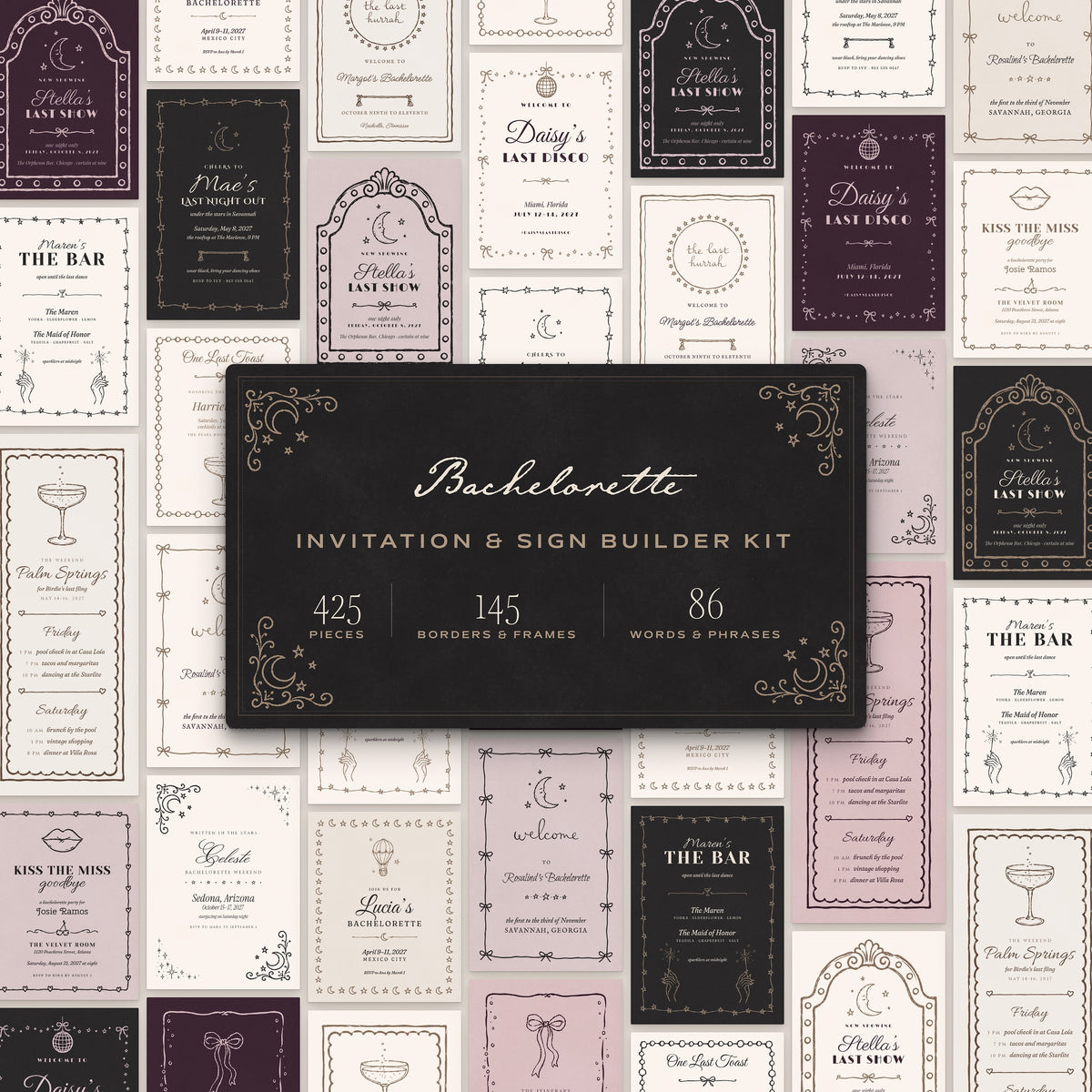 Bachelorette Invitation & Sign Builder Kit, cover