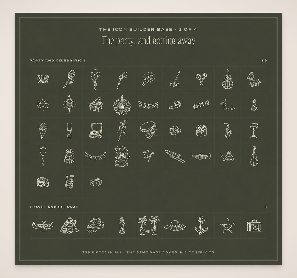 Regal Wedding Invitation & Sign Builder Kit, icon base 2