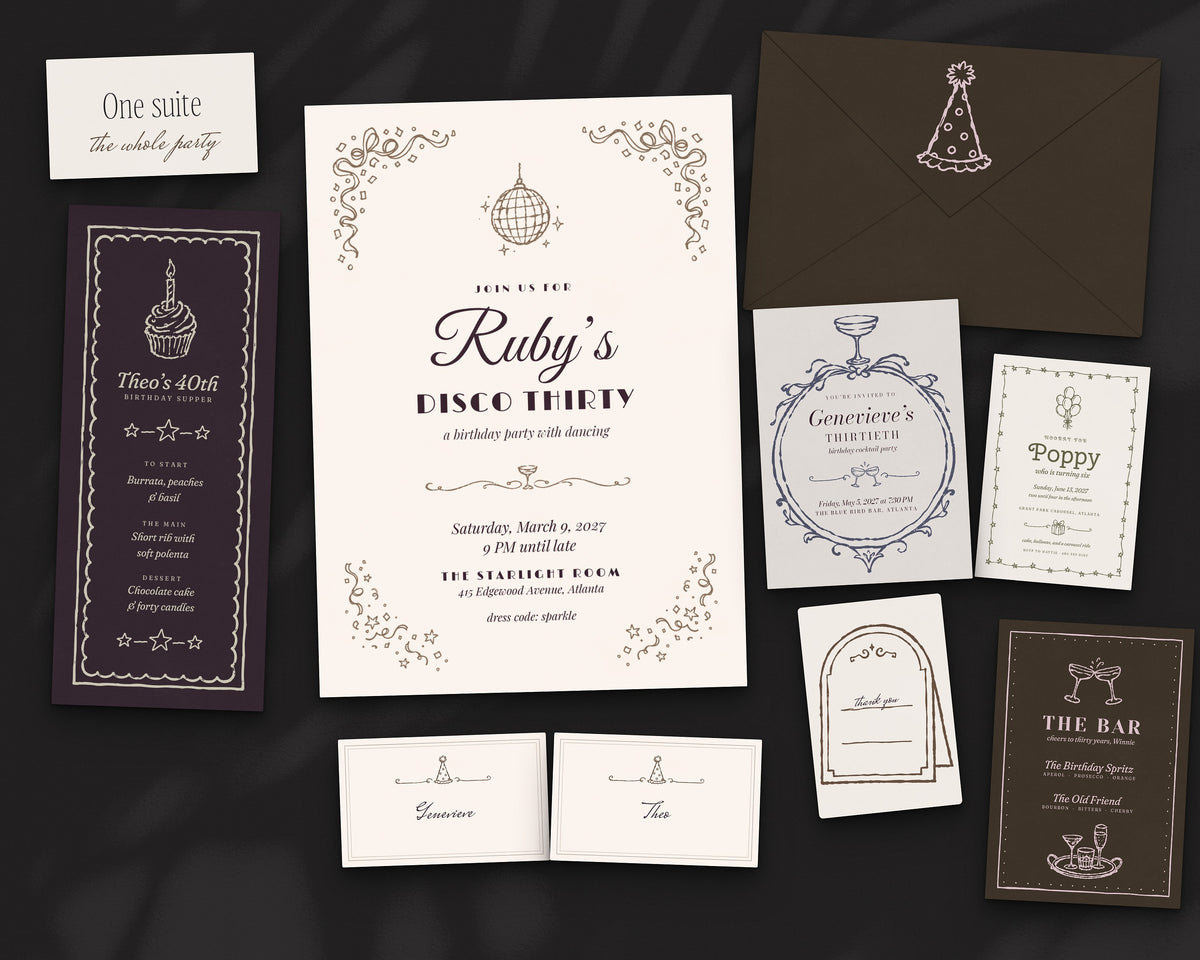Birthday Invitation & Sign Builder Kit, the whole party