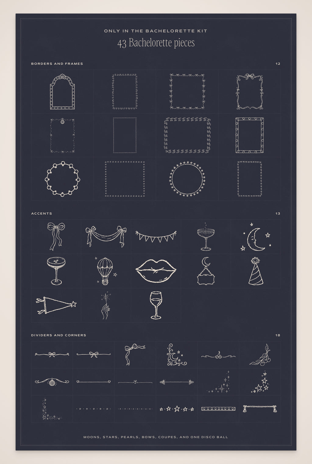 Bachelorette Invitation & Sign Builder Kit, bachelorette pieces
