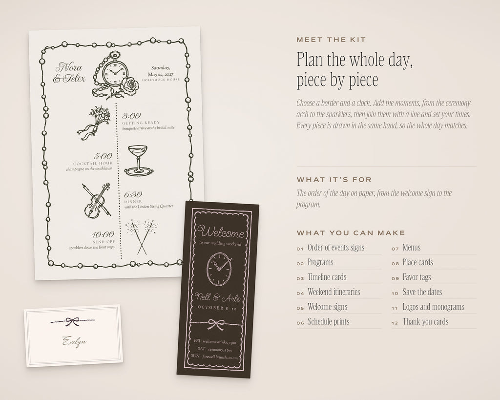 Wedding Timeline Builder Kit, introduction