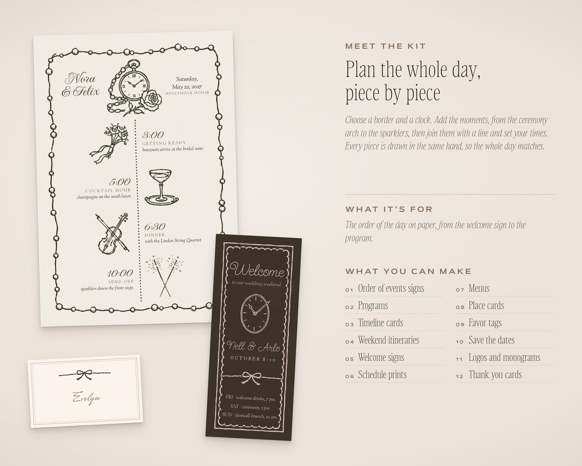 Wedding Timeline Builder Kit, introduction