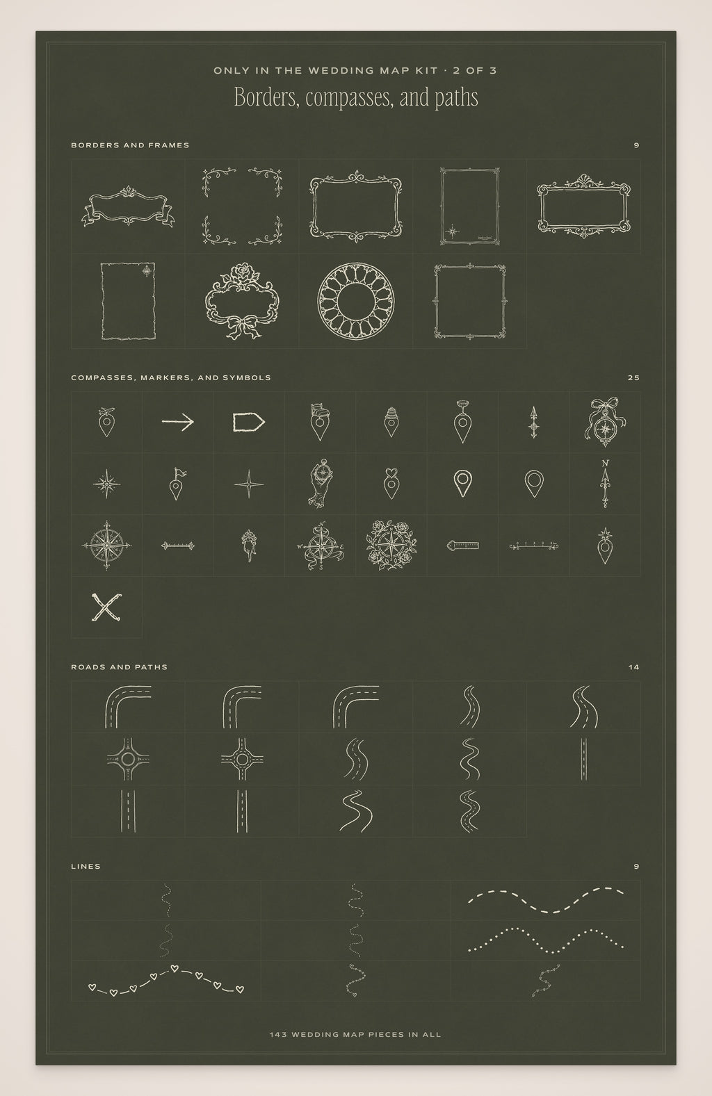 Wedding Map Builder Kit, map pieces 2