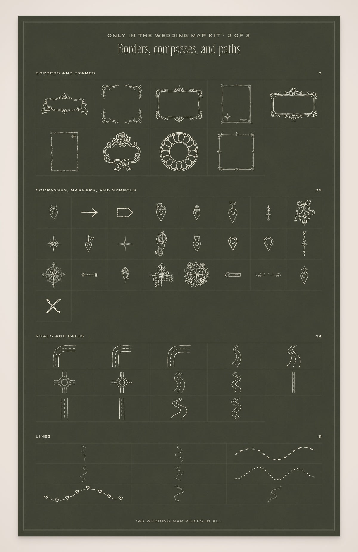 Wedding Map Builder Kit, map pieces 2