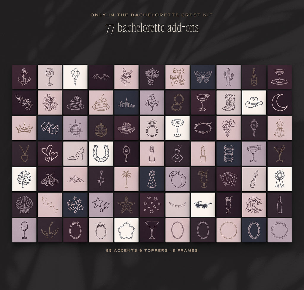 Bachelorette Crest & Logo Builder Kit, bachelorette add-ons