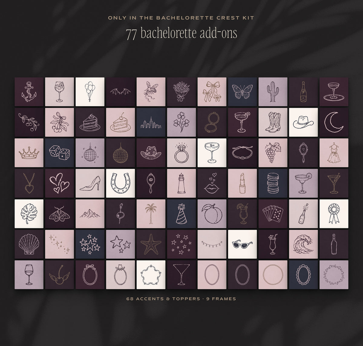Bachelorette Crest & Logo Builder Kit, bachelorette add-ons