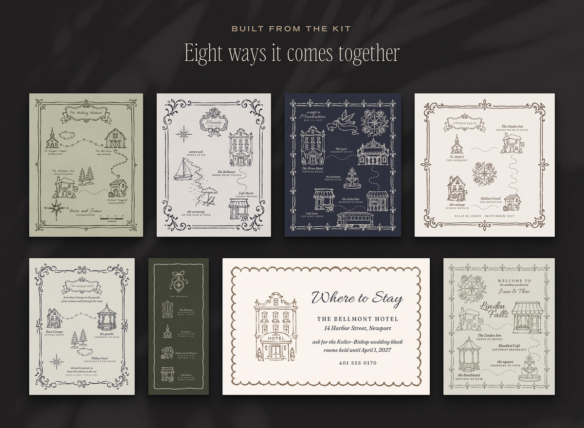 Wedding Map Builder Kit, built from the kit