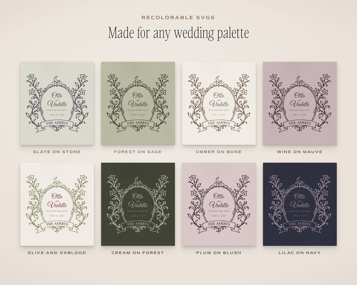 Wedding Crest & Logo Builder Kit, any wedding palette
