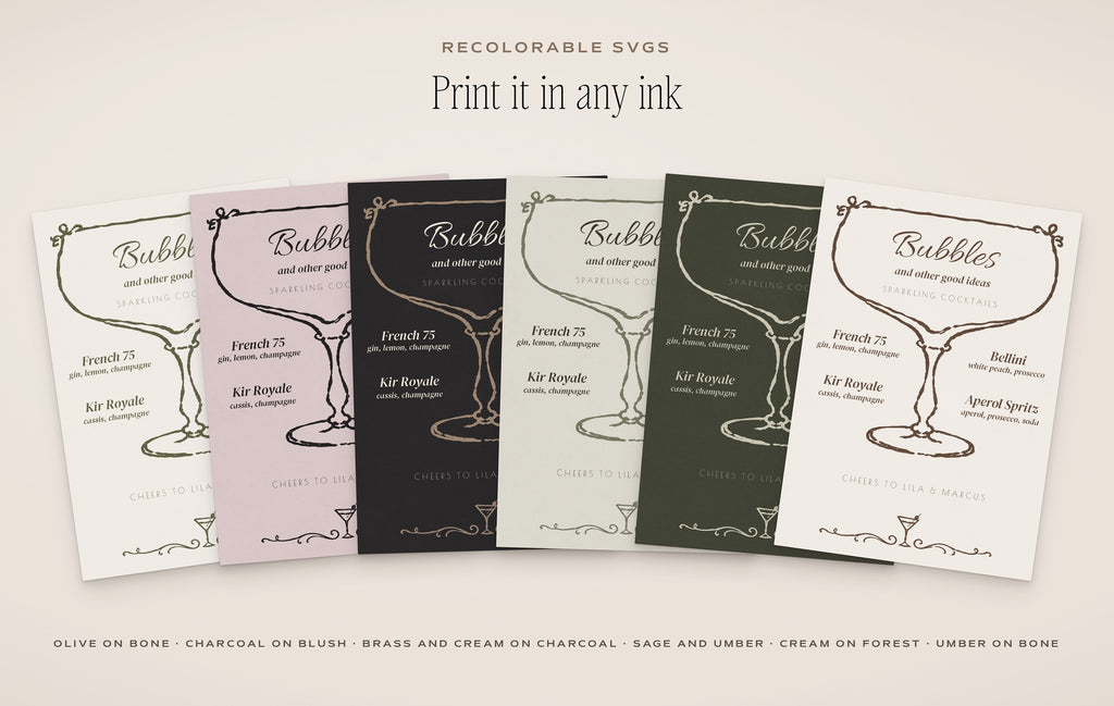 Cocktail Menu Builder Kit, any ink