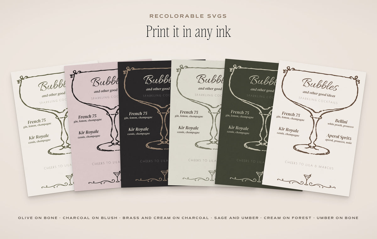 Cocktail Menu Builder Kit, any ink