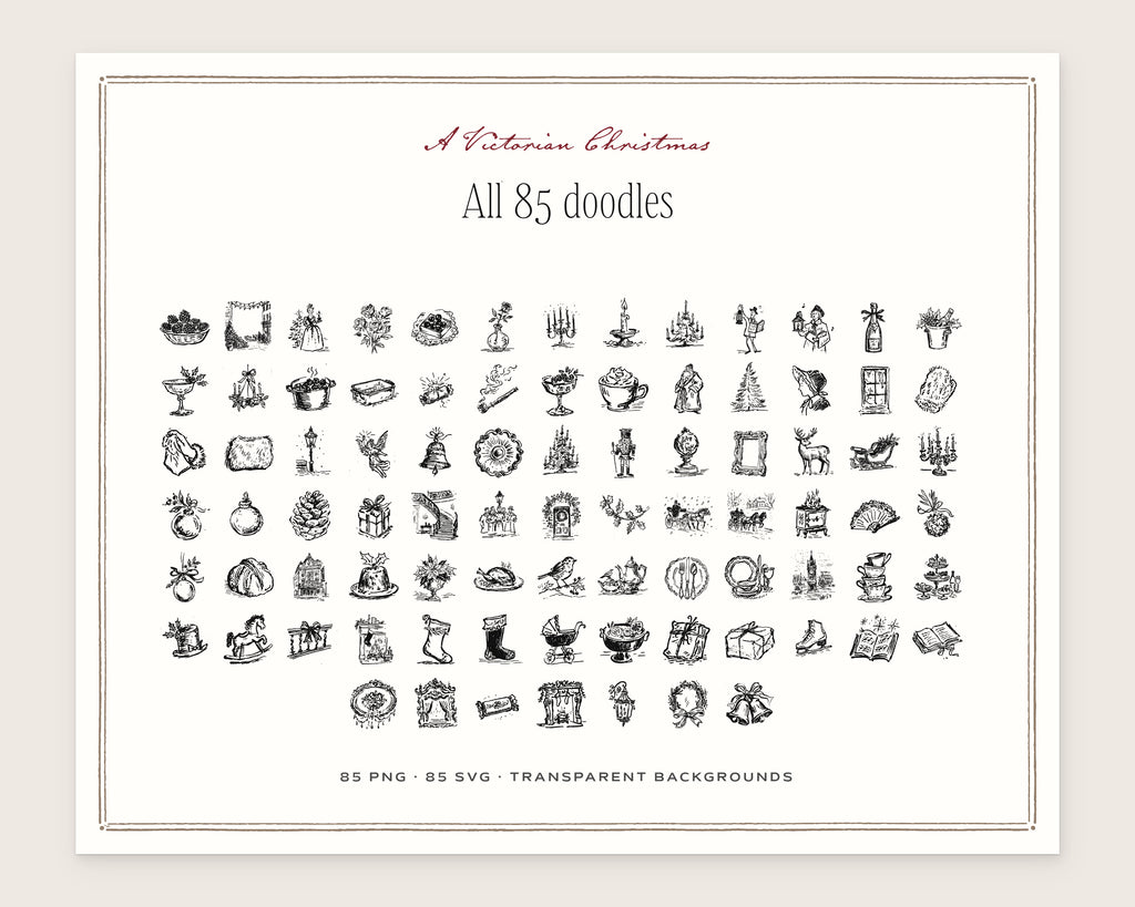 A Victorian Christmas Doodle Pack, everything in the set