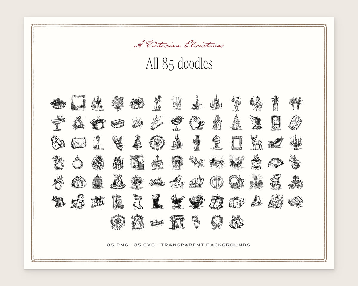 A Victorian Christmas Doodle Pack, everything in the set
