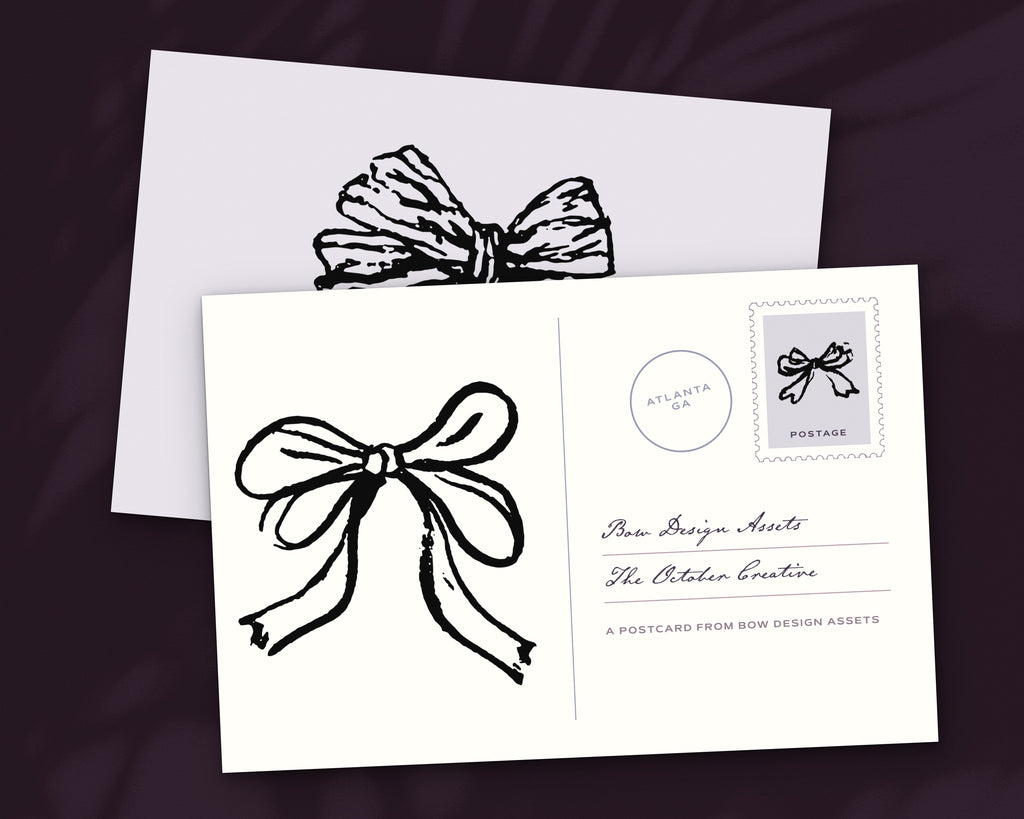 Bow Design Assets, postcard