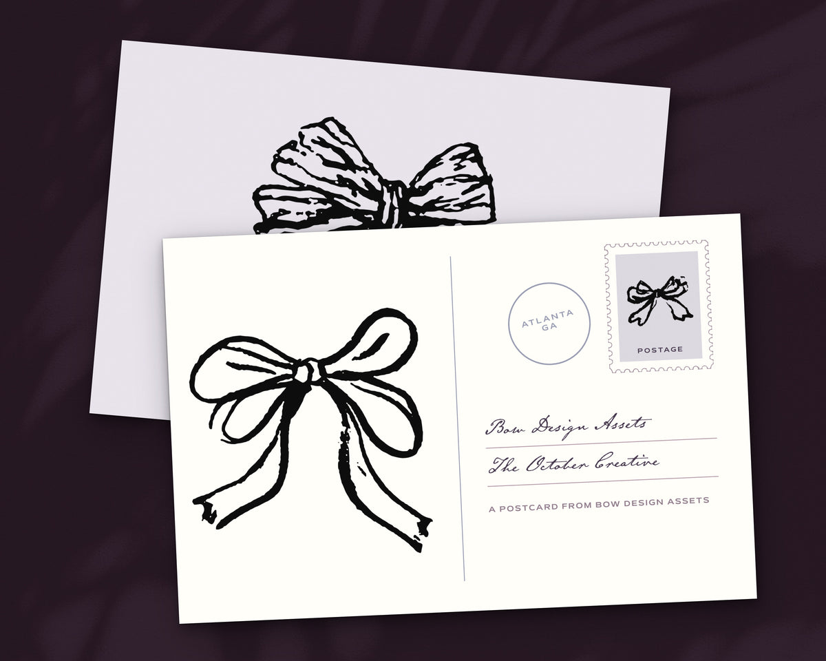 Bow Design Assets, postcard