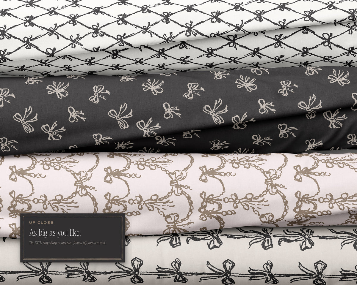 Bows & Ribbons Seamless Pattern Bundle, as big as you like