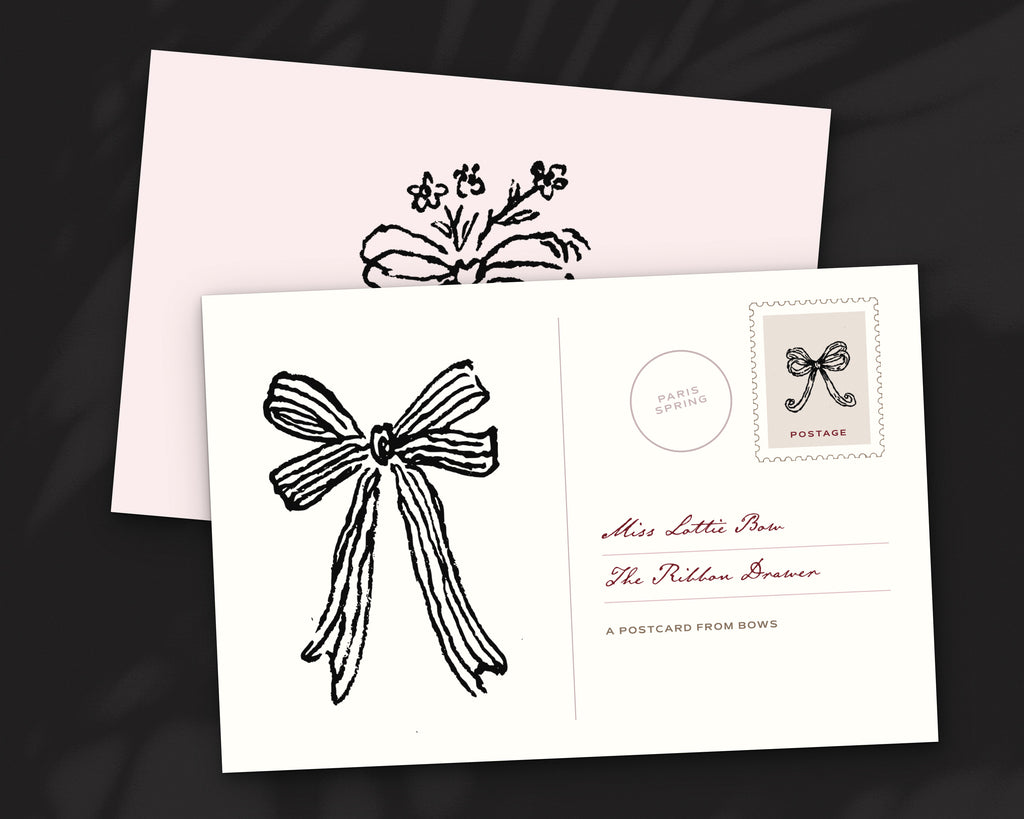 Bows Doodle Pack, postcard