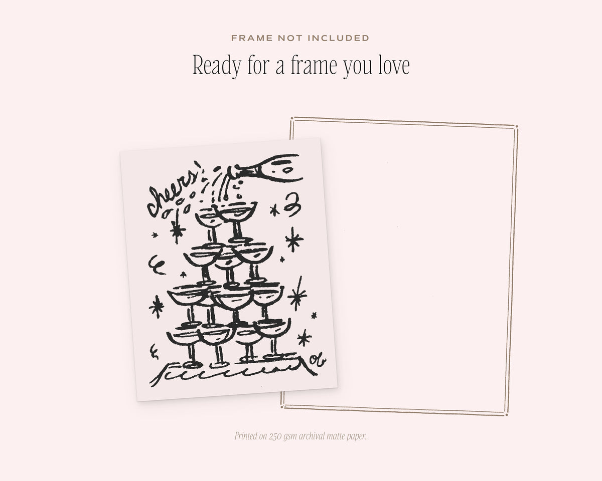 Cheers Art Print, ready for a frame