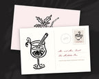 Christmas Cocktails Doodle Pack, postcard