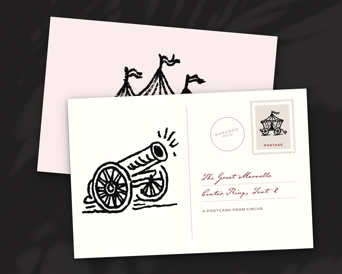 Circus Doodle Pack, postcard