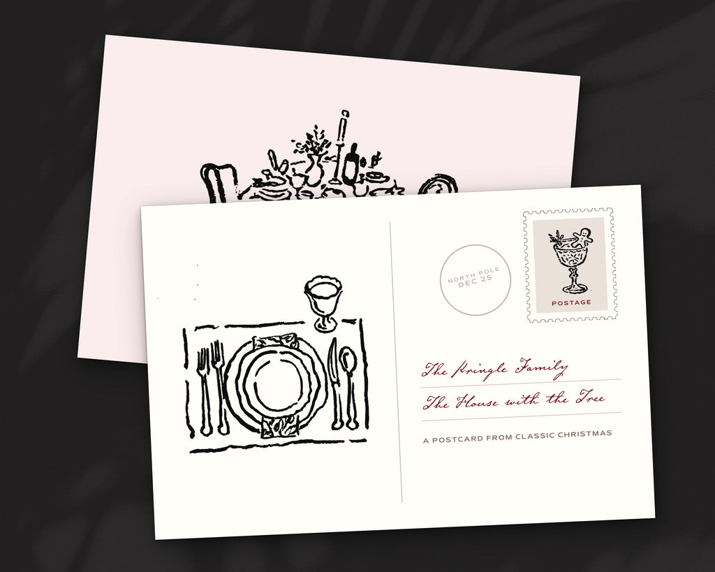 Classic Christmas Doodle Pack, postcard