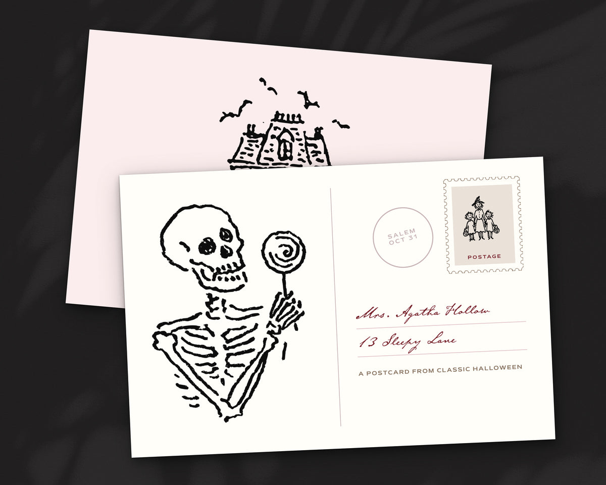 Classic Halloween Doodle Pack, postcard